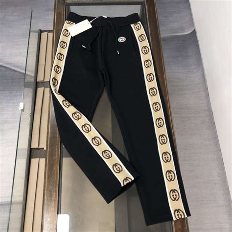 fake gucci sweatpants black|gucci formal trousers.